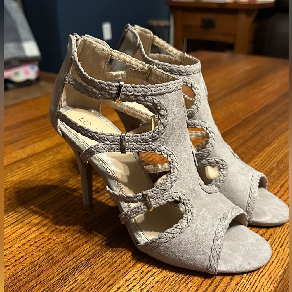 LC Lauren Conrad Taupe Women's Heeled Sandals